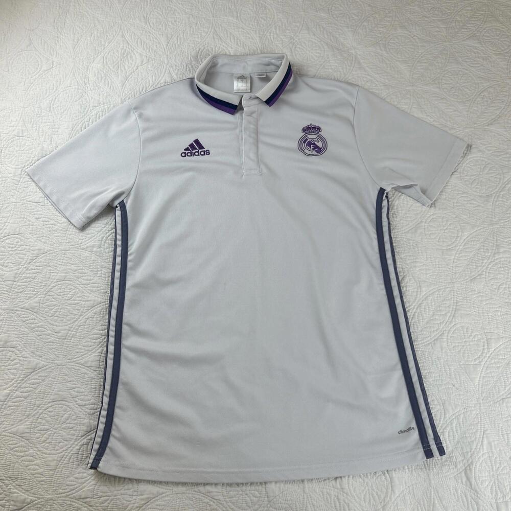 Real Madrid 2016 Polo Home Soccer Jersey Adidas AO3070 Men’s Small
